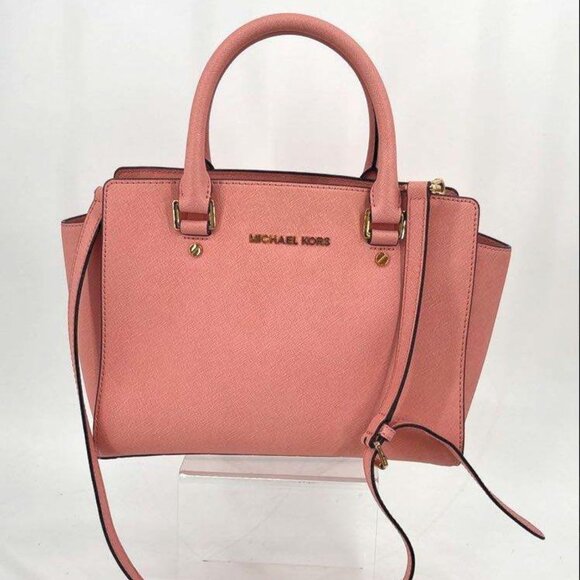 MICHAEL Michael Kors Handbags - Michael Kors LeCoral-Pink Miniather Satchel Bag Crossbody Handbag